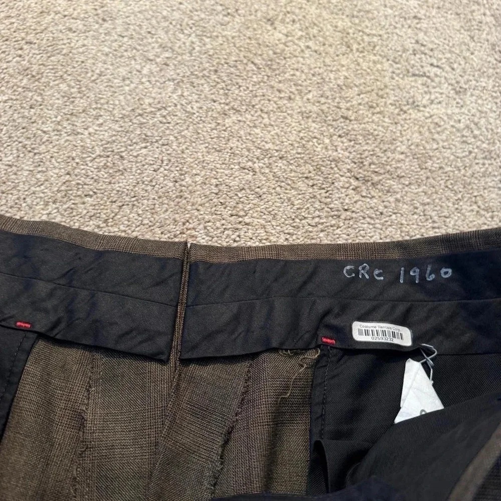 36x30 Brown Pleated Baggy Wide Leg Dress Pants Y2K 2000s Vintage